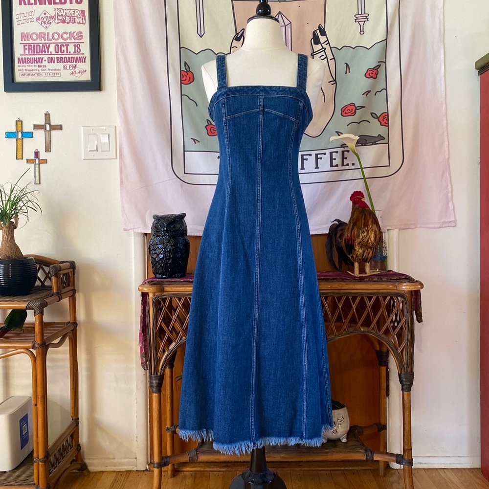 Madewell Blue Maxi Dress with Square Neckline